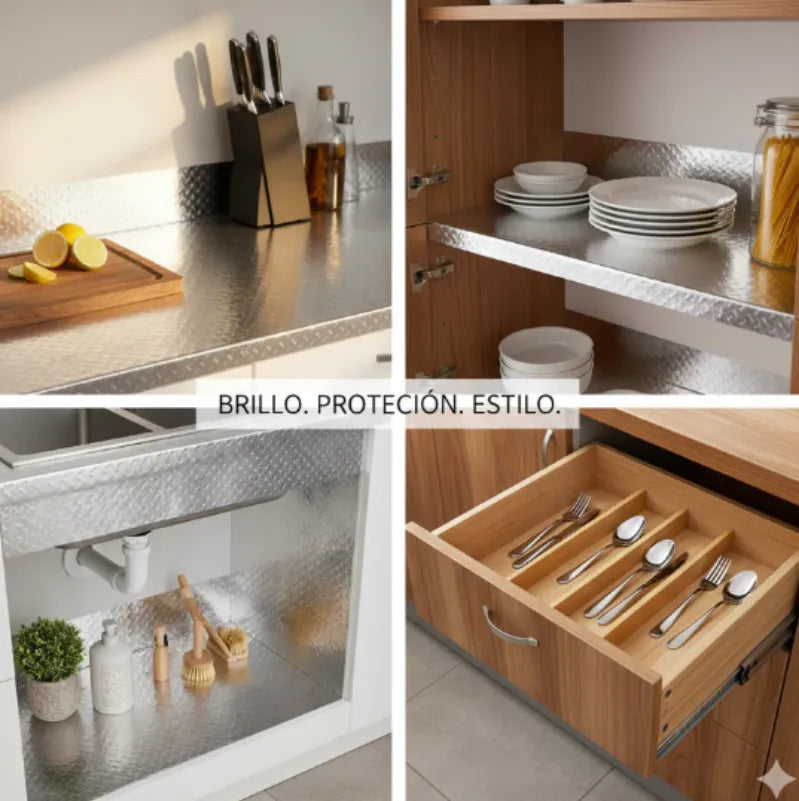 PAPEL ALUMINIO AUTOADHESIVO PARA COCINA