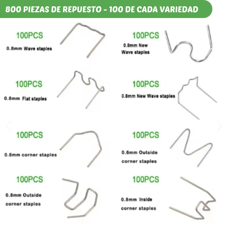 GRAPAS PARA SOLDAR PLASTICO - 800 piezas