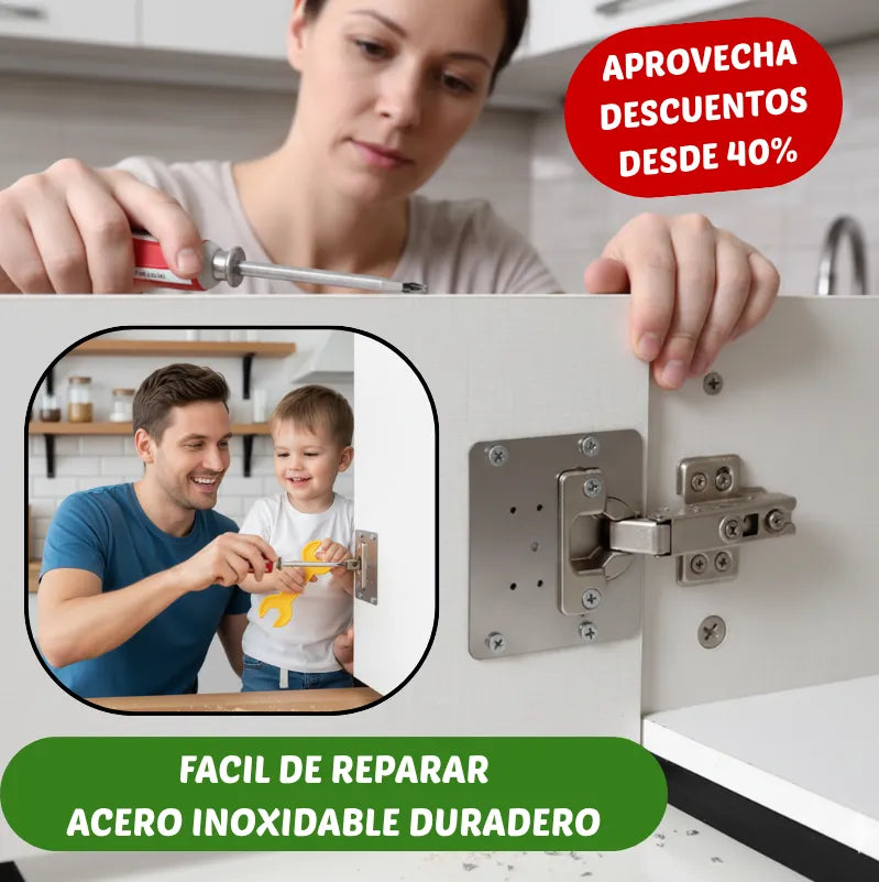PLACAS DE REPARACION DE BISAGRAS (PACK 6 UNIDADES)