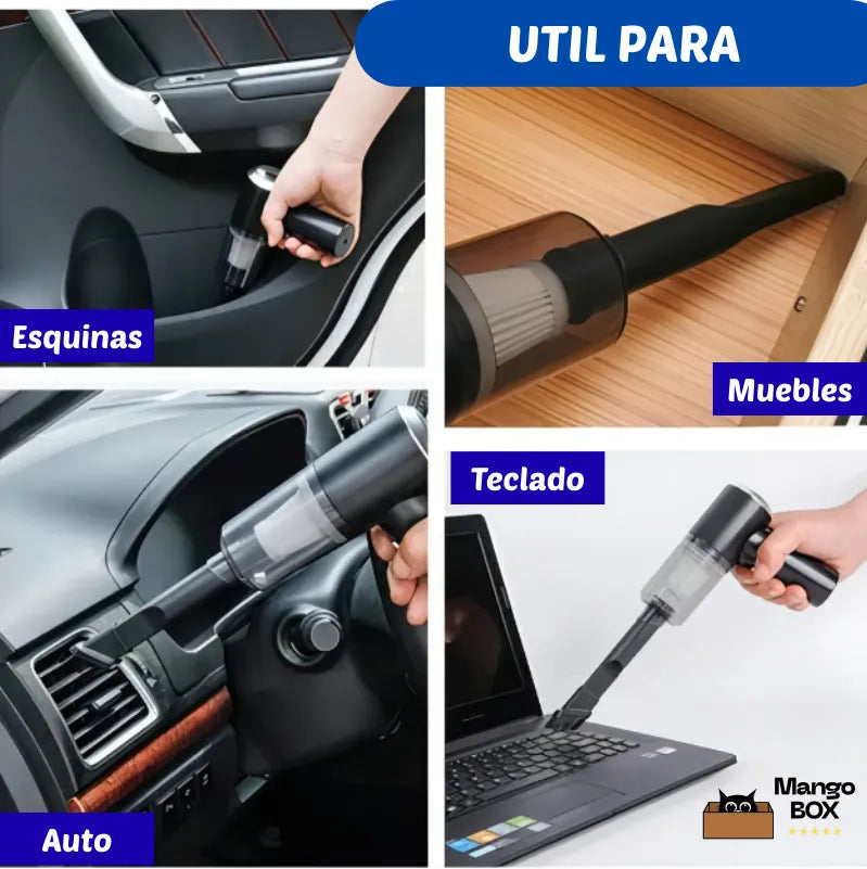 MINI-ASPIRADORA PORTATIL 3 en 1 Succiona - Sopla - Limpia