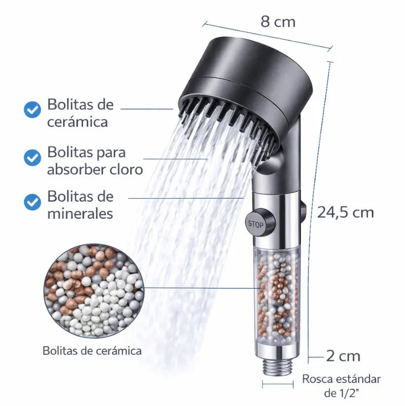 PURE SPA SHOWER™ Protege tu piel y cabello con agua purificada de verdad
