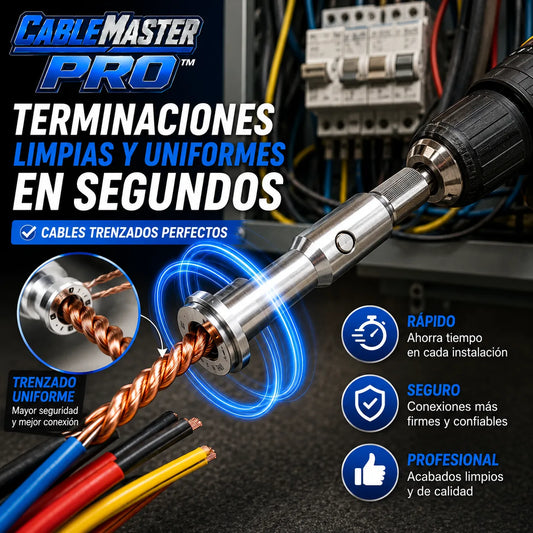 Adaptador CableMaster Pro™ Convierte tu taladro en un trenzador profesional para conexiones rápidas y limpias