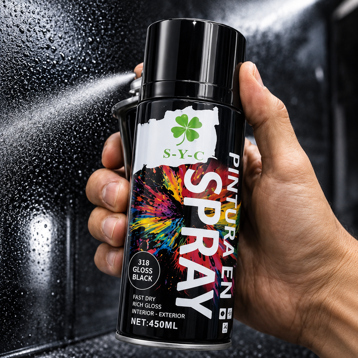 PINTURA SPRAY 450 ML COLOR NEGRO