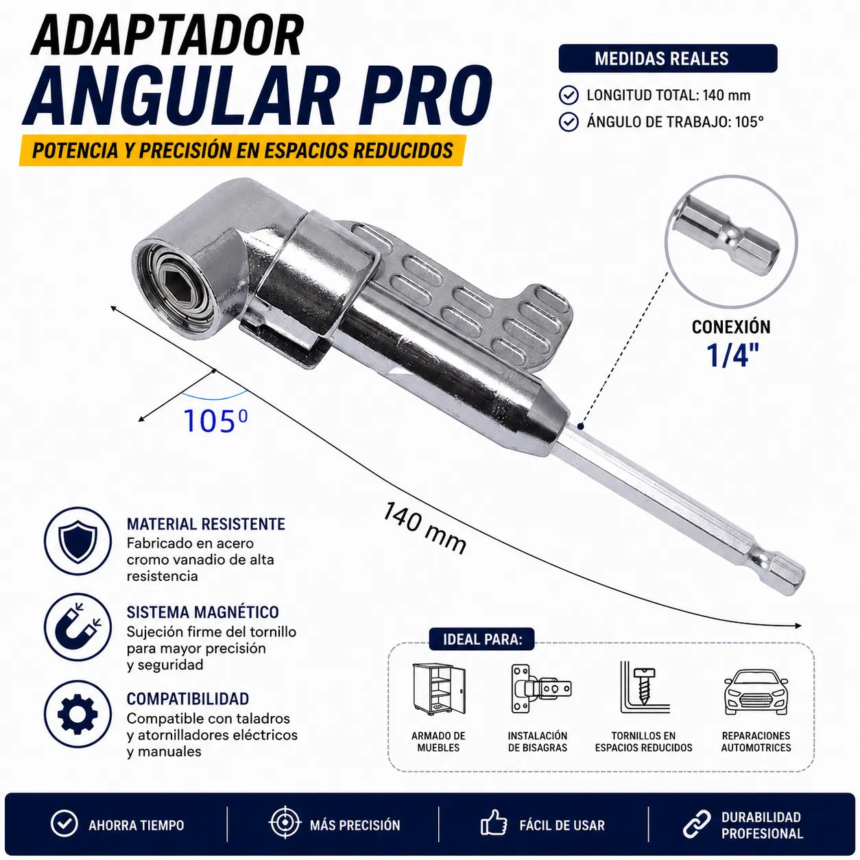 ADAPTADOR ANGULAR PRO Llega a espacios imposibles sin desmontar nada