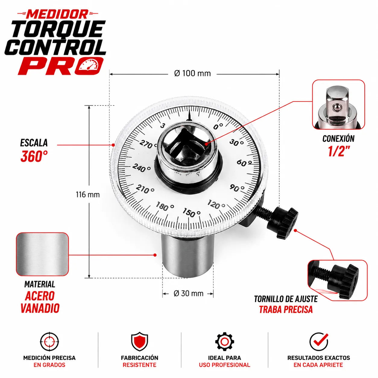 MEDIDOR TORQUE CONTROL PRO Aprieta pernos con seguridad y precisión profesional