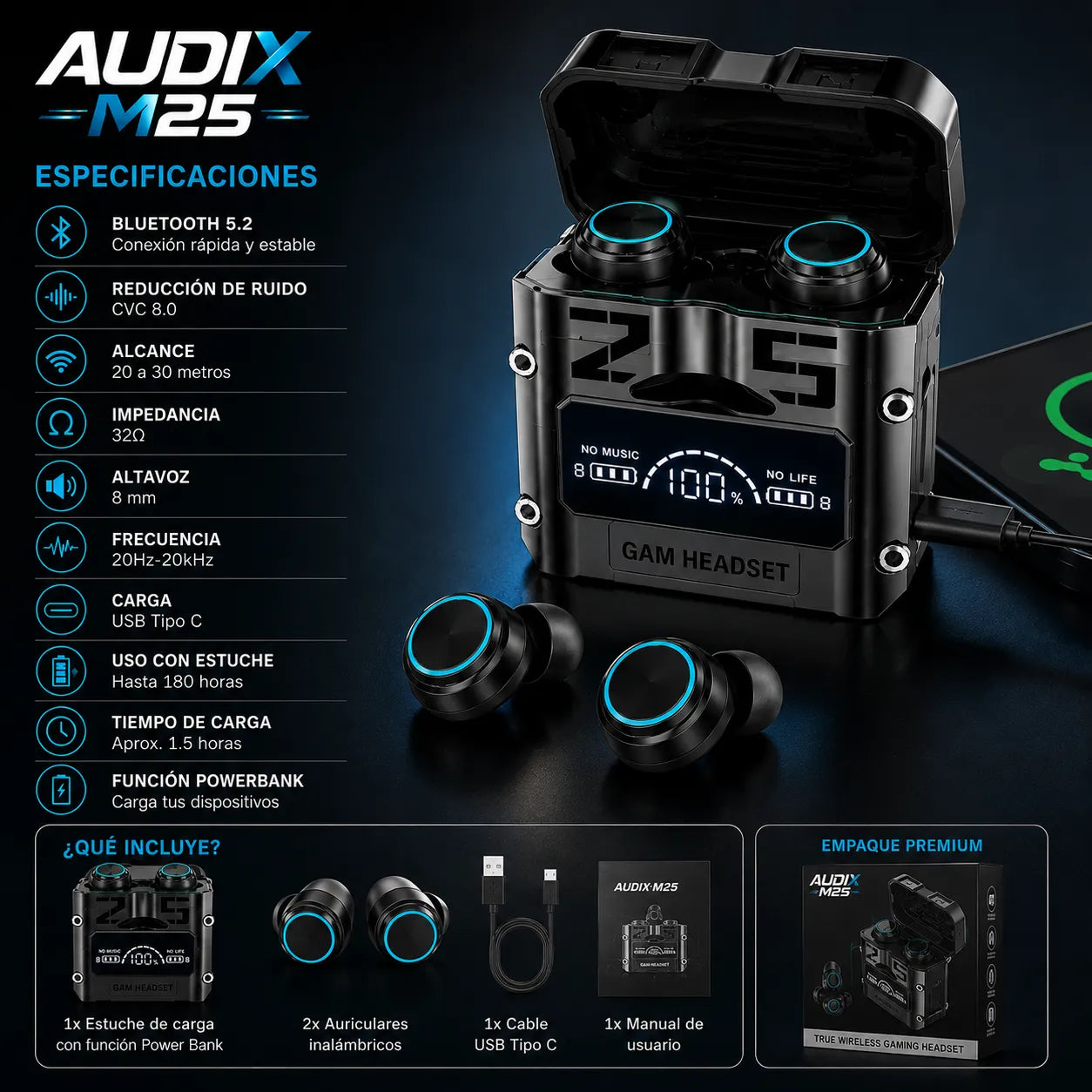 AURICULARES AUDIX M25 trabaja, juega y disfruta tu contenido como un profesional