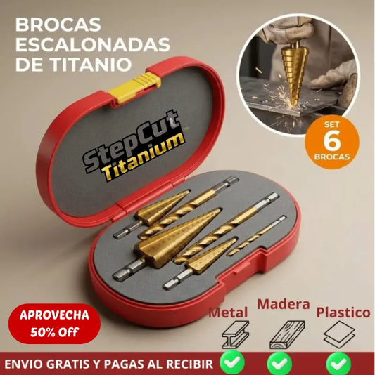 STEPCUT TITANIUM™ Ahorra tiempo perforando con precisión en segundos