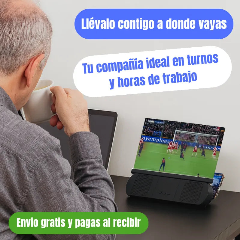 VisionSound Pro™ Pantalla Ampliada con Audio Integrado para Ver y Escuchar Mejor