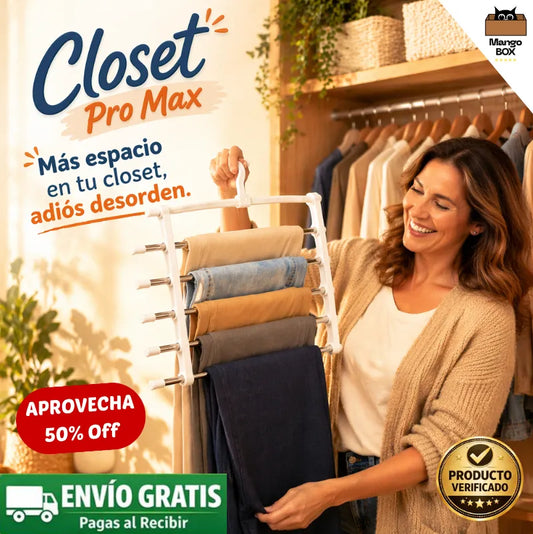CLOSET PRO MAX™ Organiza más pantalones ocupando menos espacio en tu clóset
