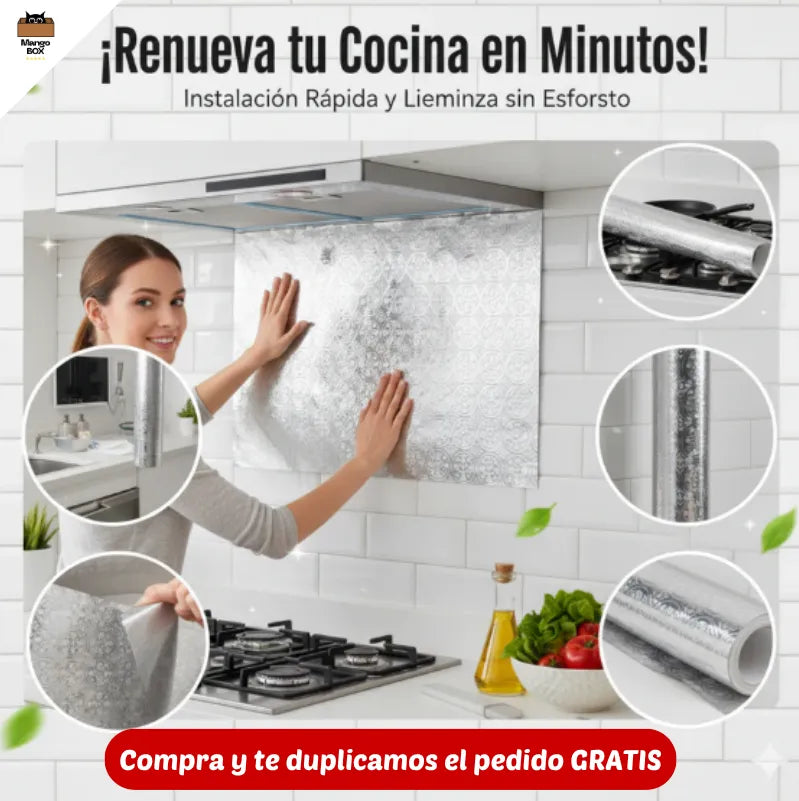 PAPEL ALUMINIO AUTOADHESIVO PARA COCINA