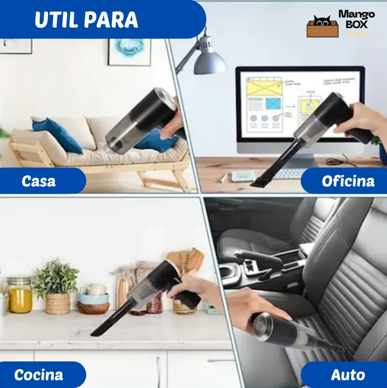 MINI-ASPIRADORA PORTATIL 3 en 1  Succiona - Sopla - Limpia