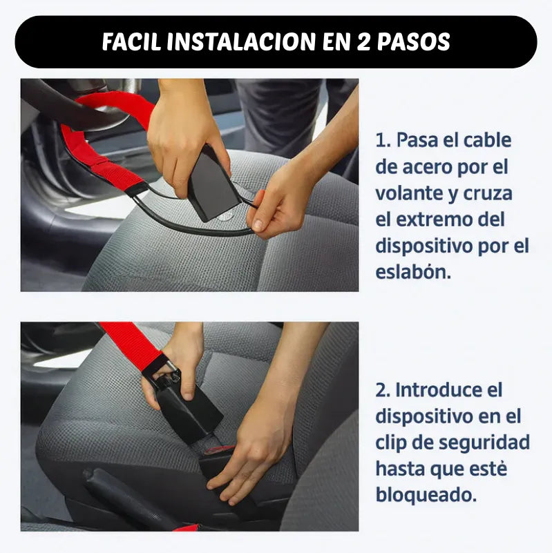 STEEL LOCK PRO Bloqueo Antirrobo para tu automóvil