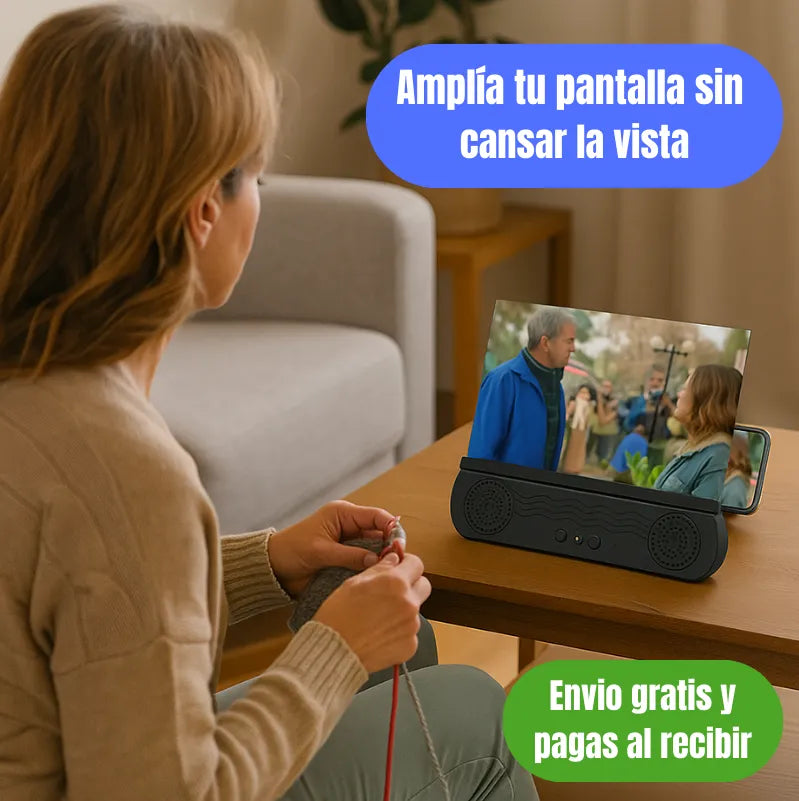 VisionSound Pro™ Pantalla Ampliada con Audio Integrado para Ver y Escuchar Mejor