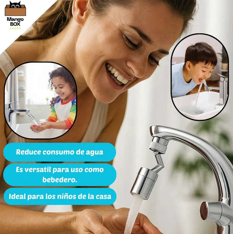EXTENSION GIRATORIA PARA LAVAMANOS: práctica, higiénica y con ahorro de agua garantizado.