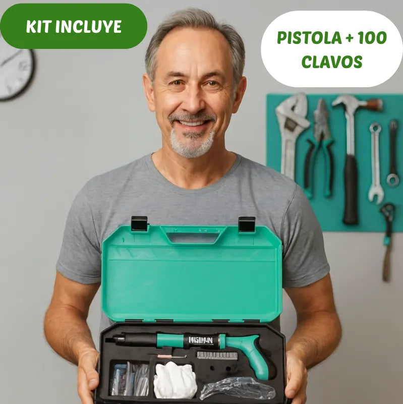 PISTOLA DE CLAVOS REMACHADORA Clava y fija con precisión en segundos, ¡sin complicaciones!