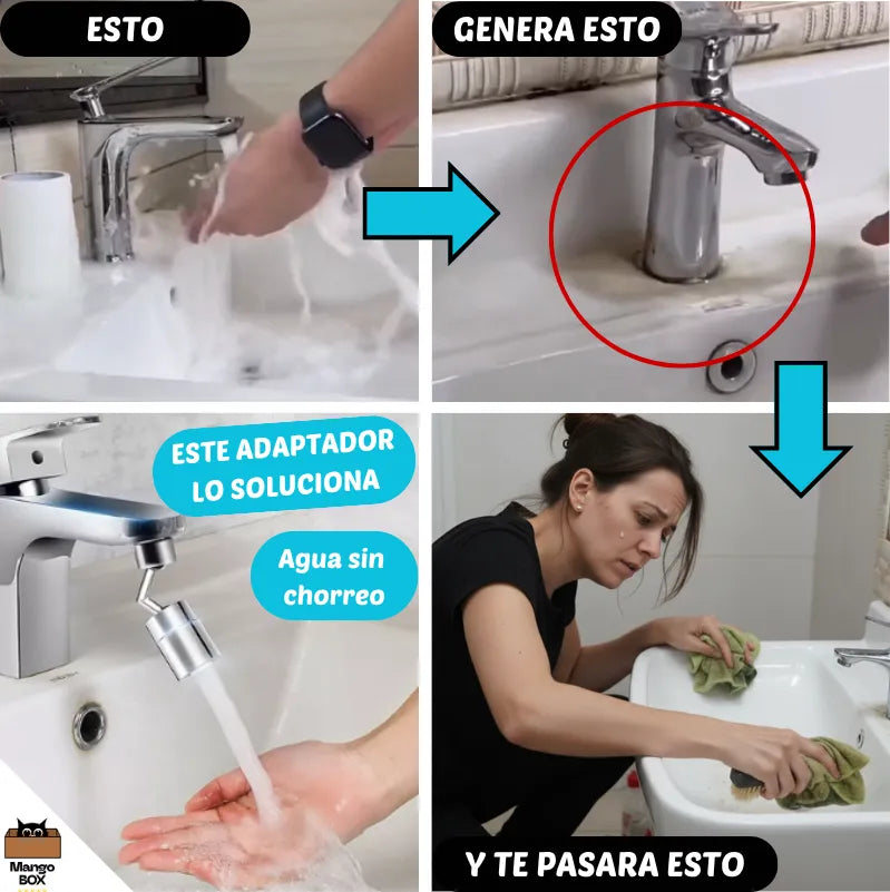 EXTENSION GIRATORIA PARA LAVAMANOS: práctica, higiénica y con ahorro de agua garantizado.