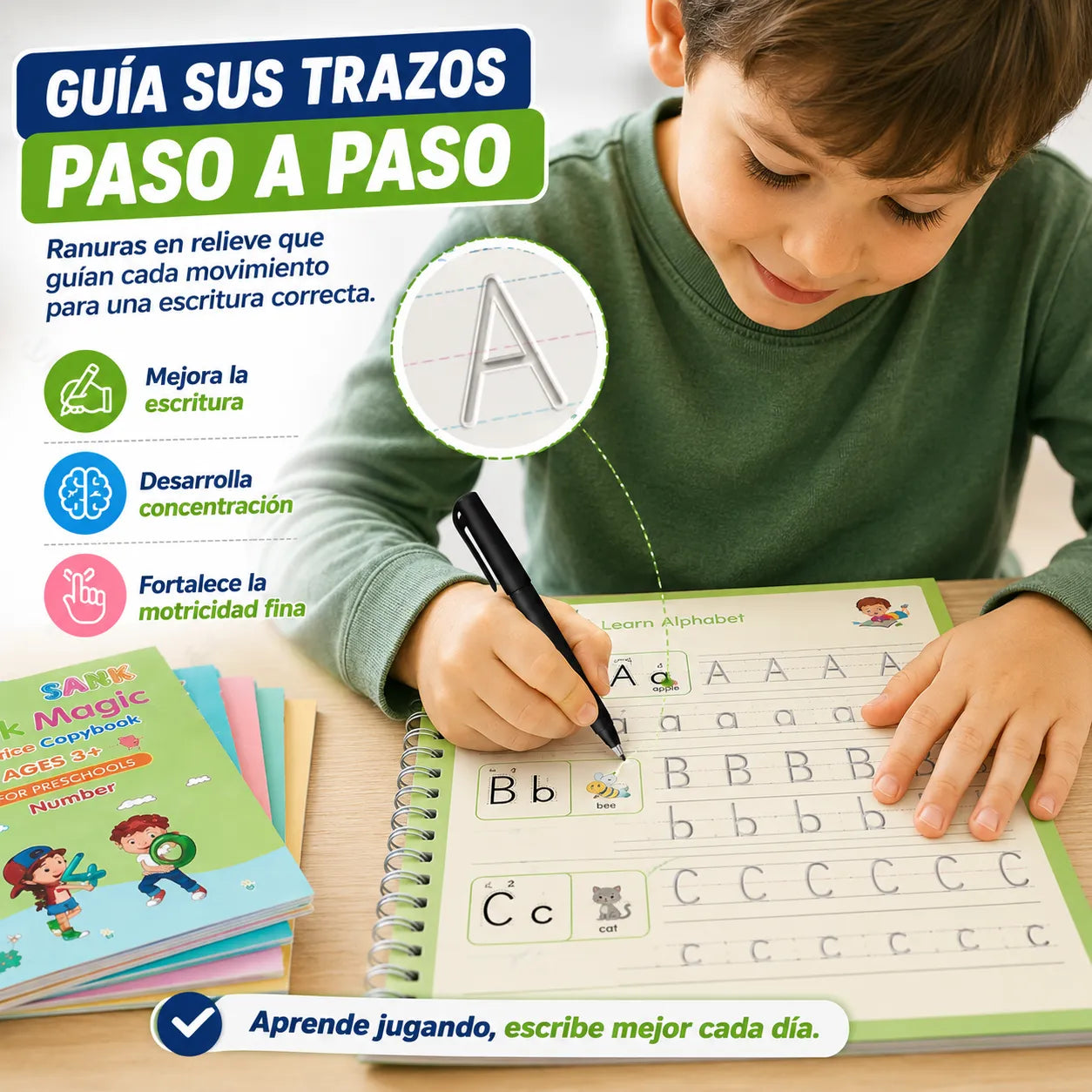 CUADERNO CALIGRAFÍA INTELIGENTE Ayuda a tu hijo a escribir mejor desde pequeño