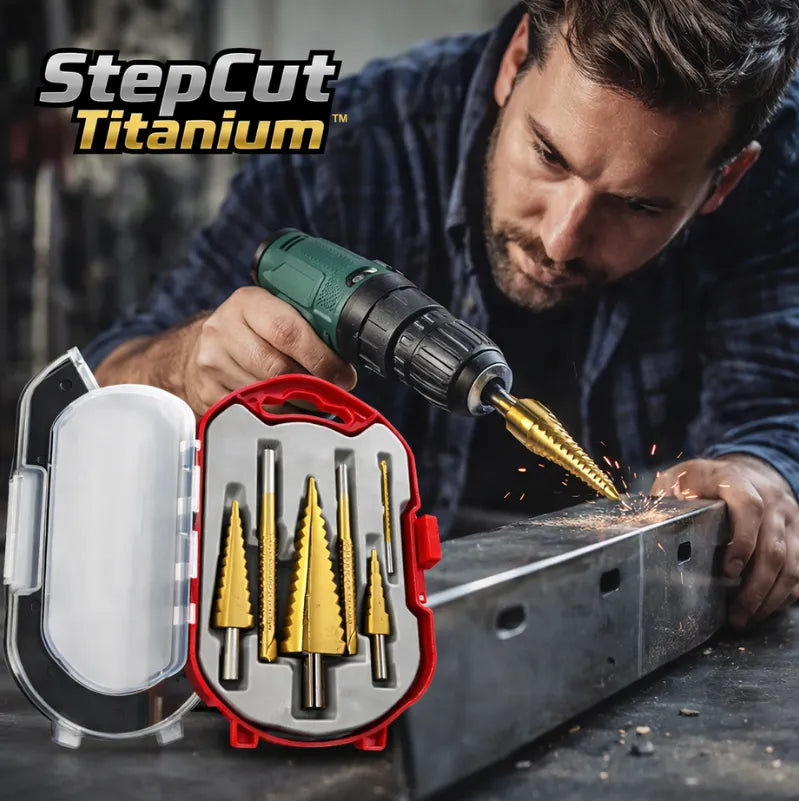 STEPCUT TITANIUM™ Ahorra tiempo perforando con precisión en segundos