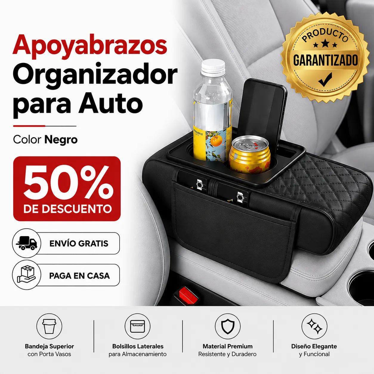 APOYABRAZOS PARA TU AUTO    Comodidad y orden en un solo lugar