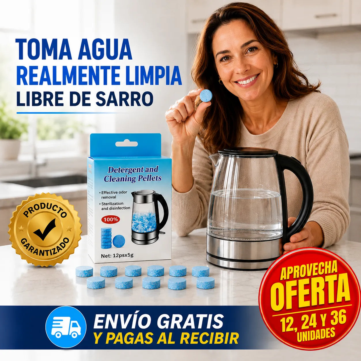 Pastillas SARRO CLEAN   Elimina el sarro de tu hervidor y toma agua limpia