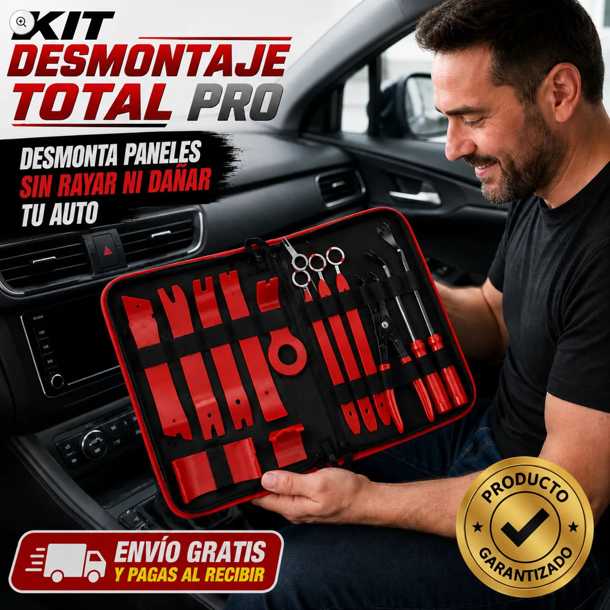 KIT DESMONTAJE TOTAL PRO   Desmonta paneles sin rayar ni dañar tu auto