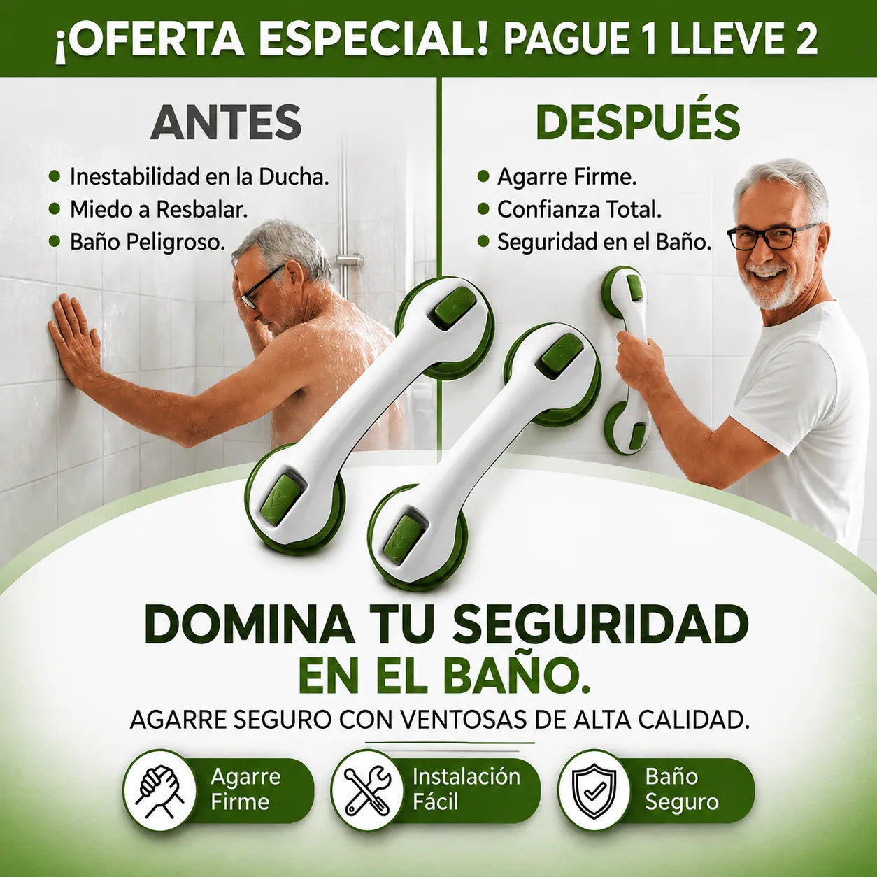 SOPORTE DE SEGURIDAD HELPING HANDLE™   Un punto de apoyo para tu baño