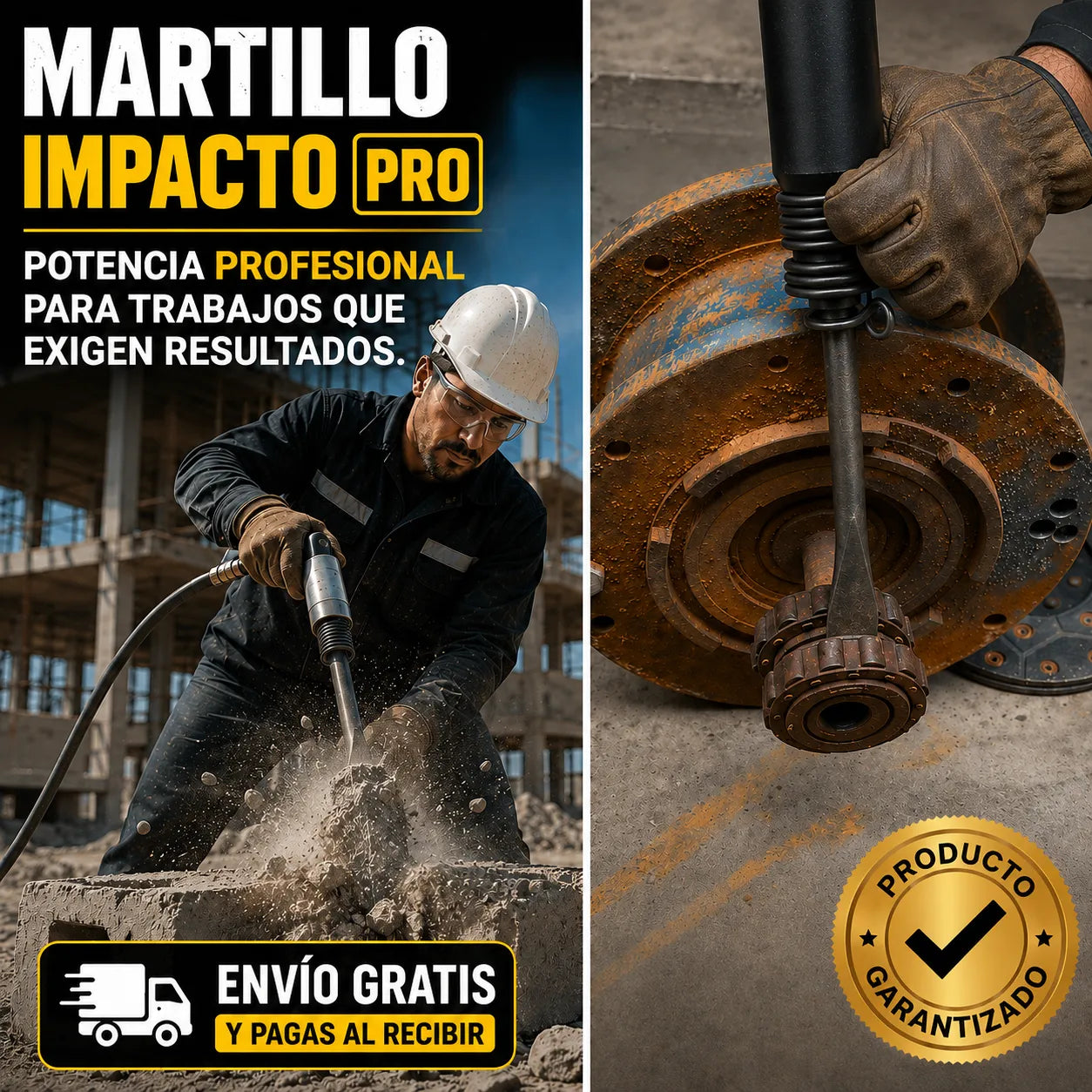 MARTILLO IMPACTO PRO   Potencia industrial para trabajos de demolición y desarme profesionales.