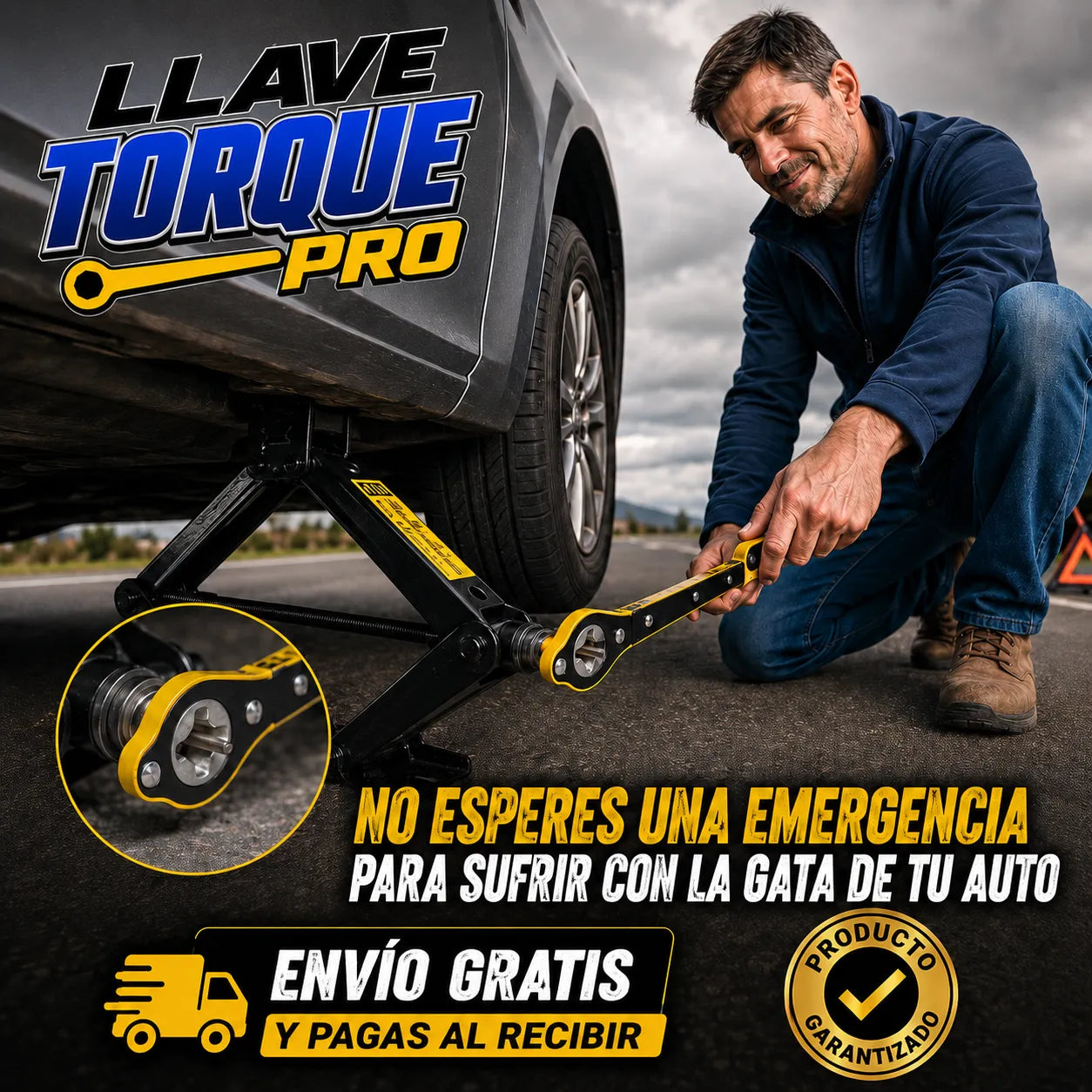 LLAVE TORQUE PRO   Convierte la gata hidráulica de tu auto en un sistema mucho más cómodo