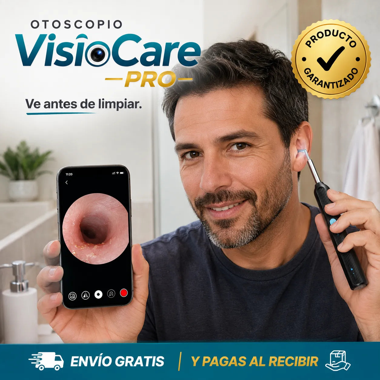 OTOSCOPIO VISIOCARE PRO   Observa y limpia tus oídos con mayor precisión desde tu celular
