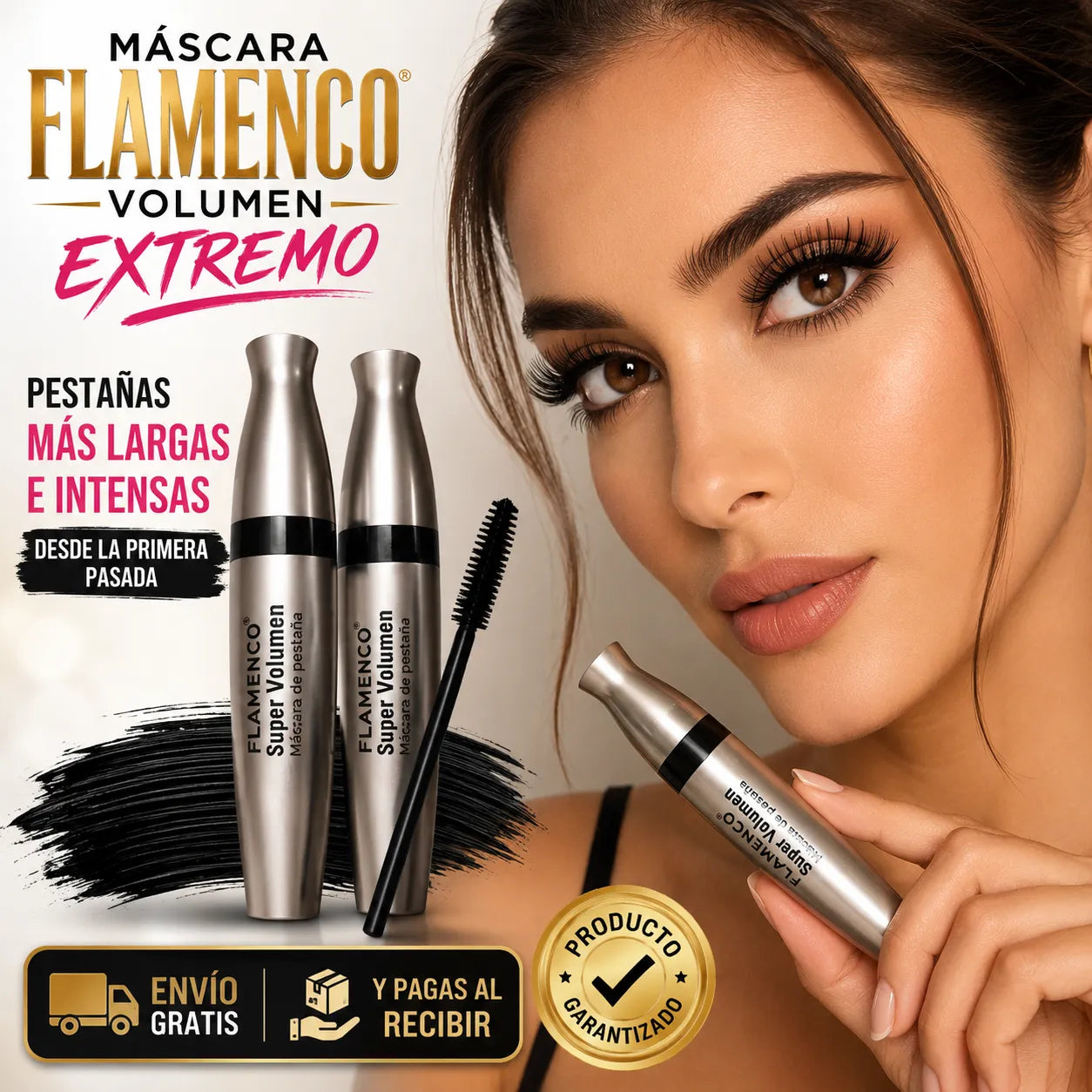MÁSCARA FLAMENCO VOLUMEN EXTREMO  Más impacto y longitud desde la primera pasada