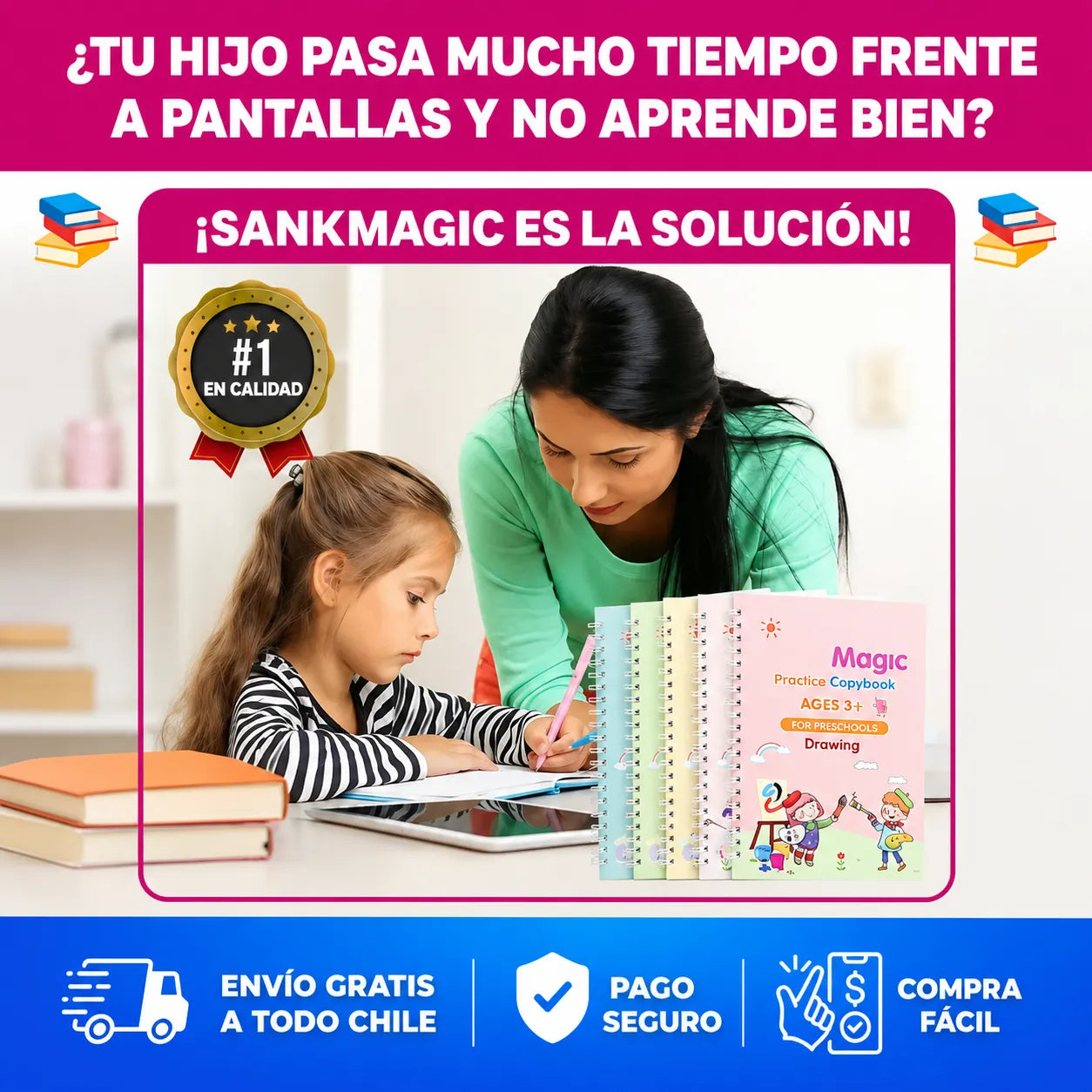 SANK MAGIC™  La forma más divertida de mejorar la escritura de tu hijo
