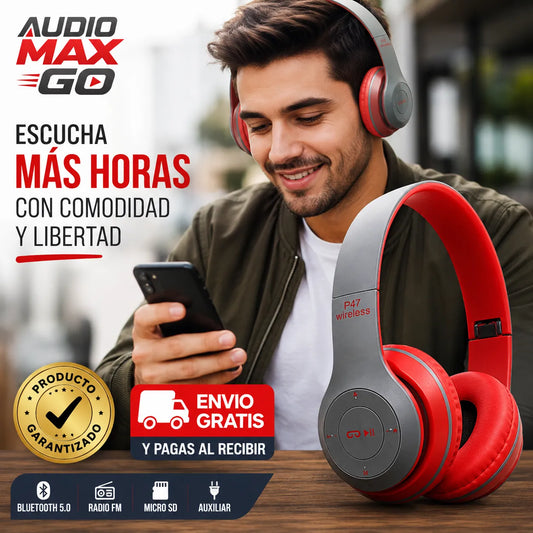 AUDÍFONOS AUDIO MAX p47   Escucha más horas con comodidad y libertad