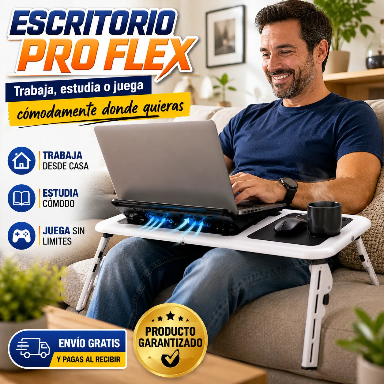 ESCRITORIO PRO FLEX    Trabaja, estudia y juega cómodamente donde quieras