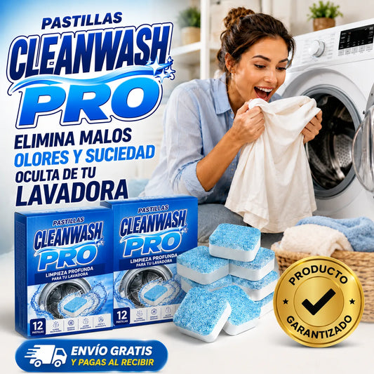 PASTILLAS CLEANWASH PRO  Elimina malos olores y suciedad oculta de tu lavadora