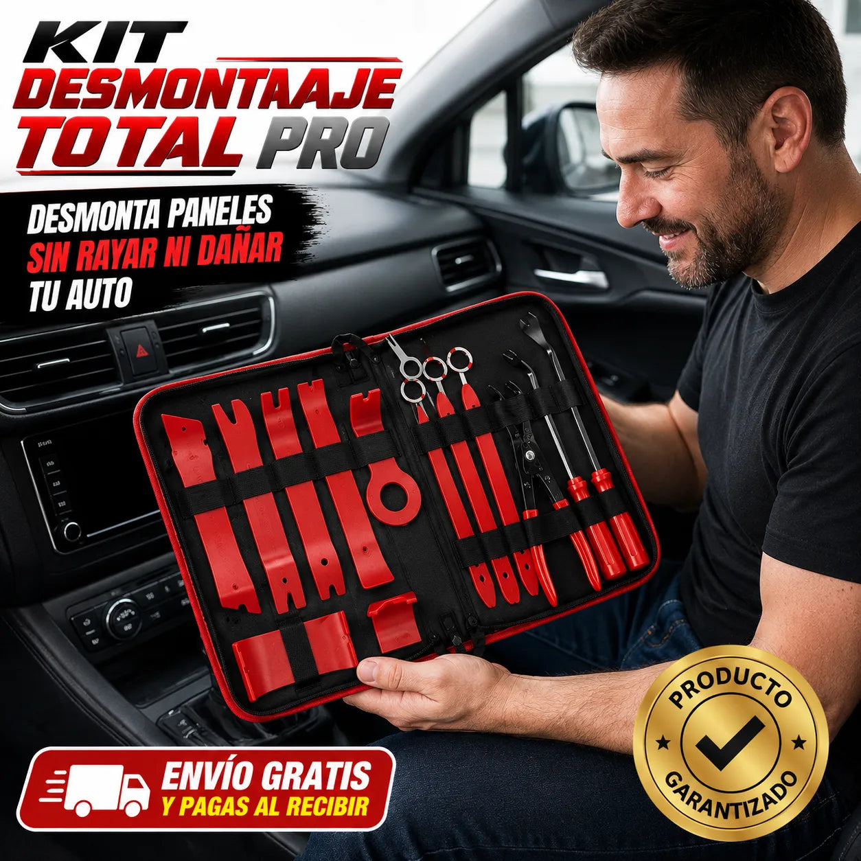 KIT DESMONTAJE TOTAL PRO   Desmonta paneles sin rayar ni dañar tu auto