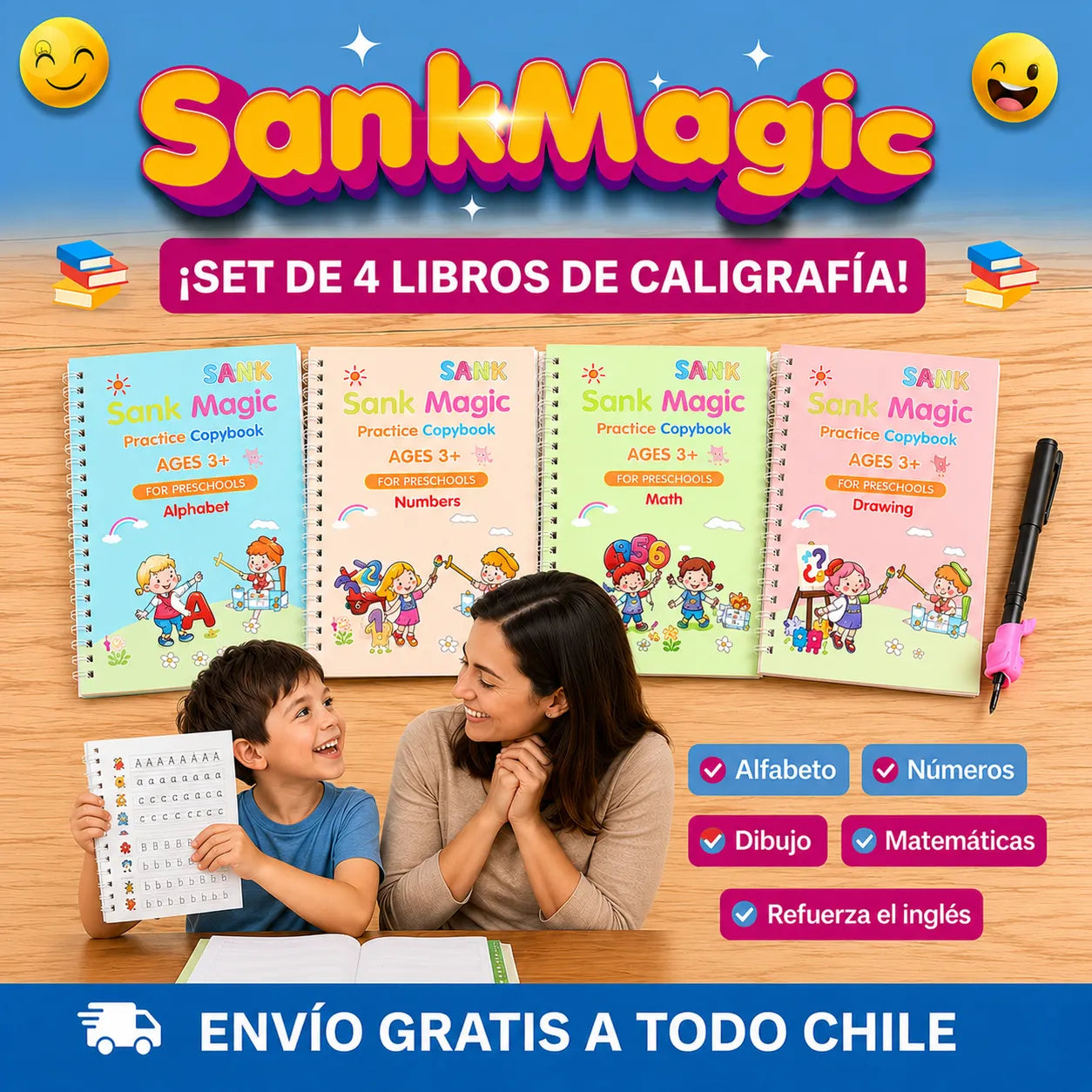 SANK MAGIC™  La forma más divertida de mejorar la escritura de tu hijo