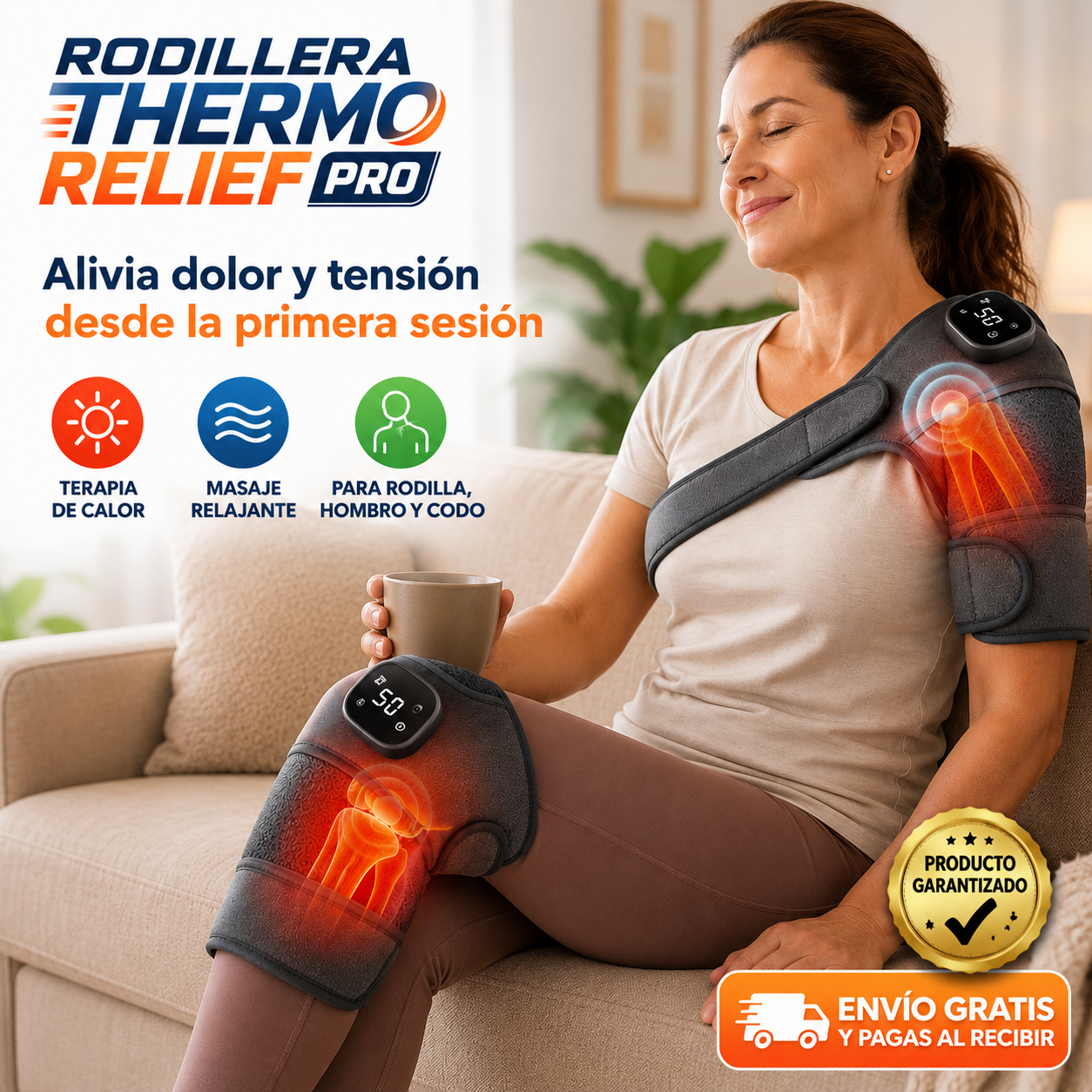 RODILLERA THERMORELIEF PRO Terapia de calor y masaje para rodilla y hombro