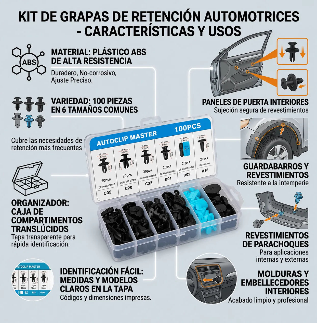 AUTOCLIP MASTER Repara y asegura piezas de tu auto fácilmente en casa