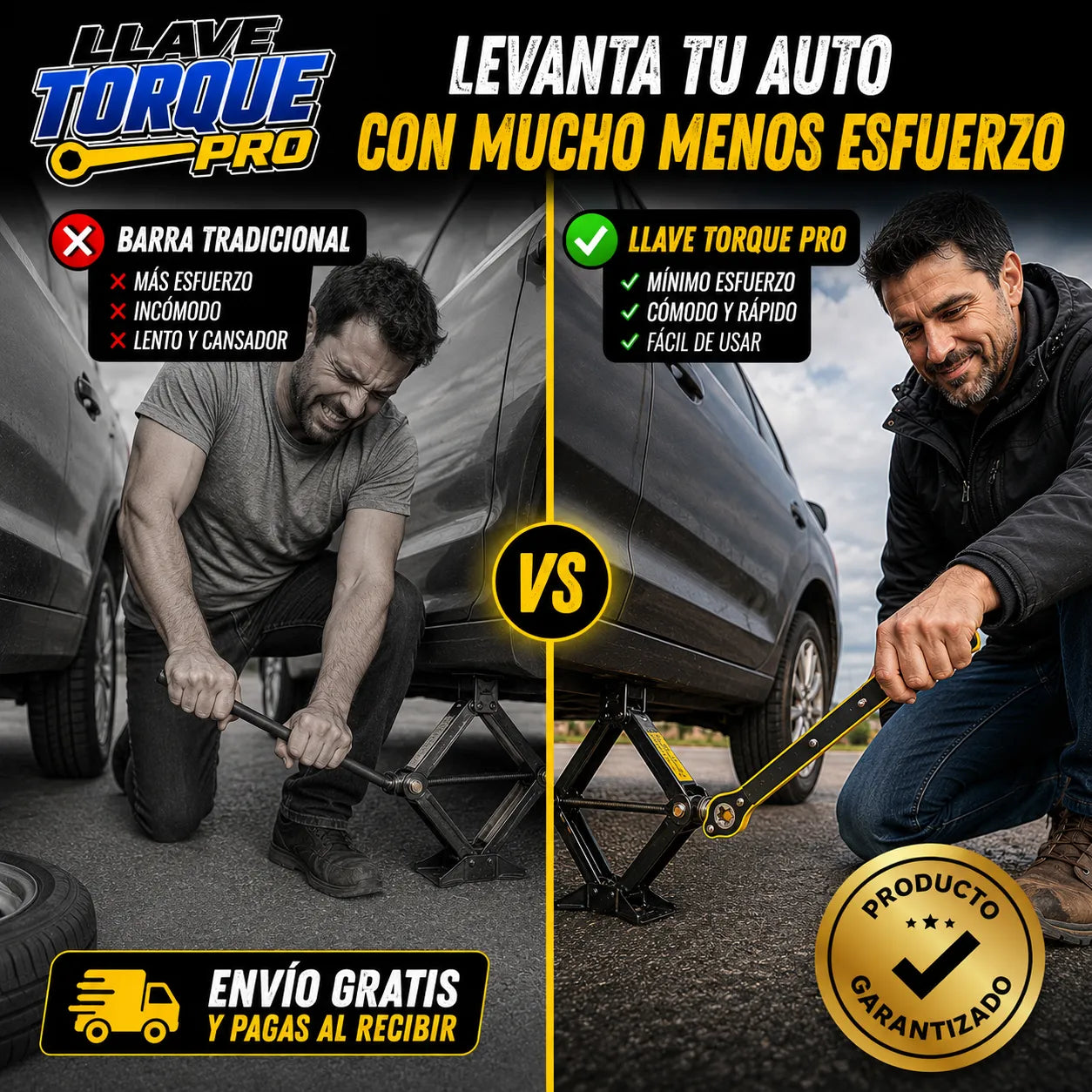 LLAVE TORQUE PRO   Convierte la gata hidráulica de tu auto en un sistema mucho más cómodo