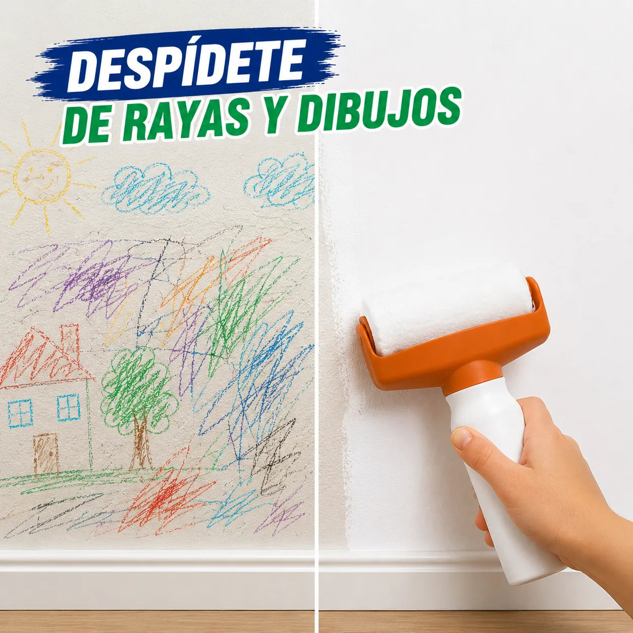 RODILLO ROLLER PAINT   Renueva tus paredes en minutos sin pintar toda la habitación