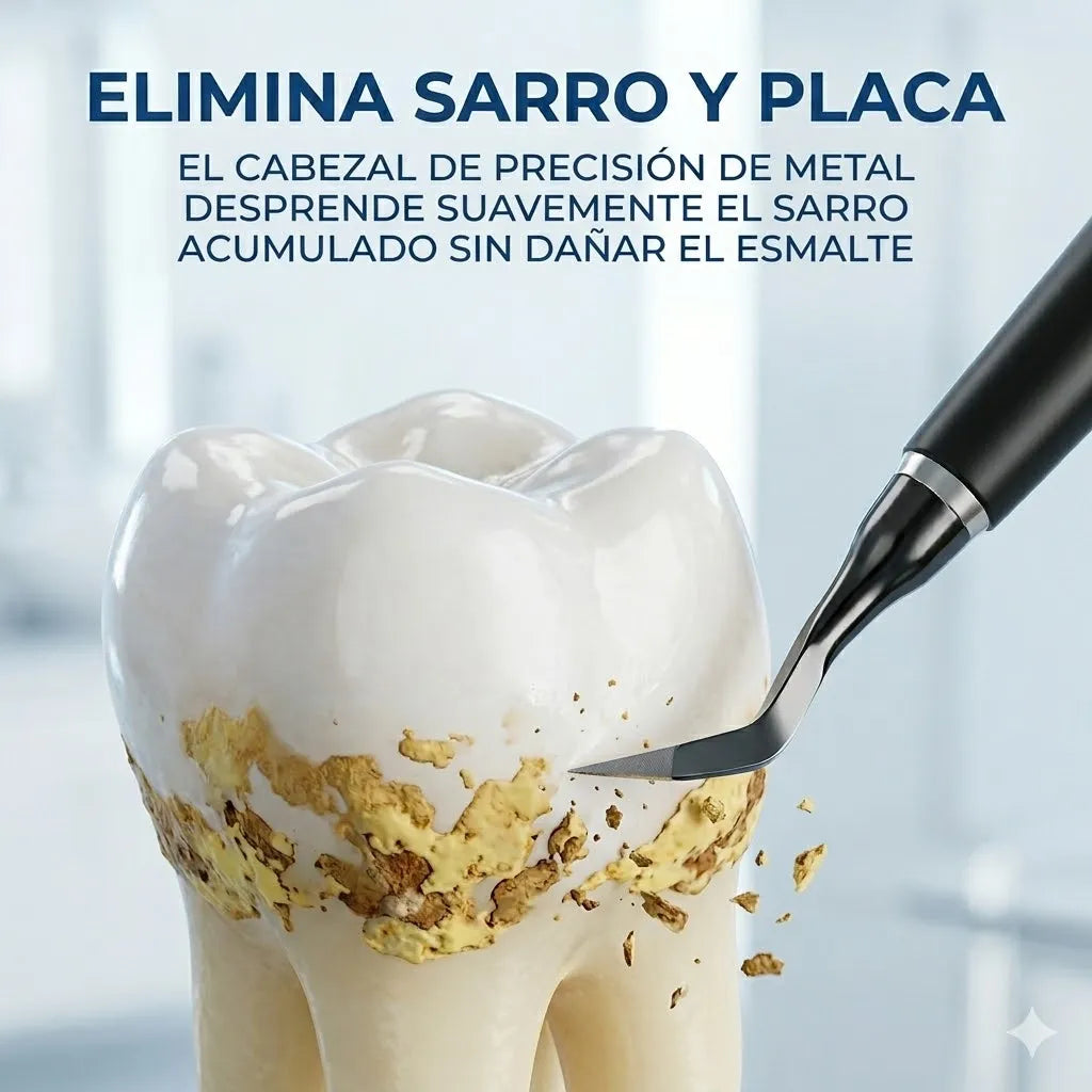 LIMPIADOR SONIC PRO DENTAL Elimina el sarro y la placa en minutos con tecnología sónica