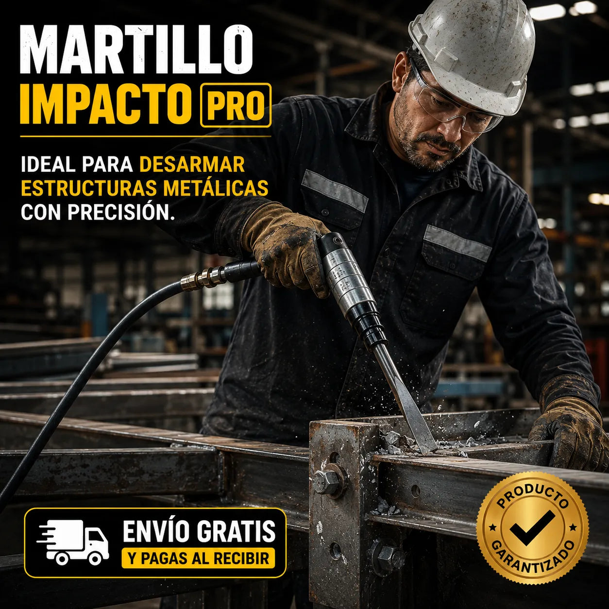 MARTILLO IMPACTO PRO   Potencia industrial para trabajos de demolición y desarme profesionales.