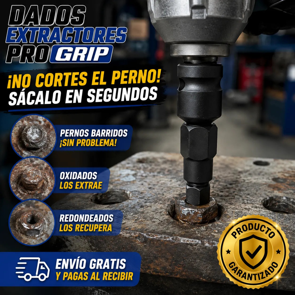DADOS EXTRACTORES PRO GRIP   Saca pernos dañados de forma segura en segundos