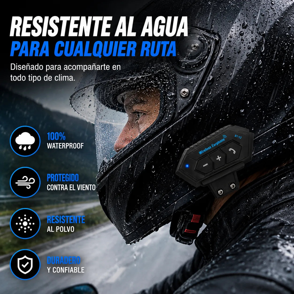 RIDER CONNECT Intercomunicador Bluetooth para hablar durante el viaje sin detenerse