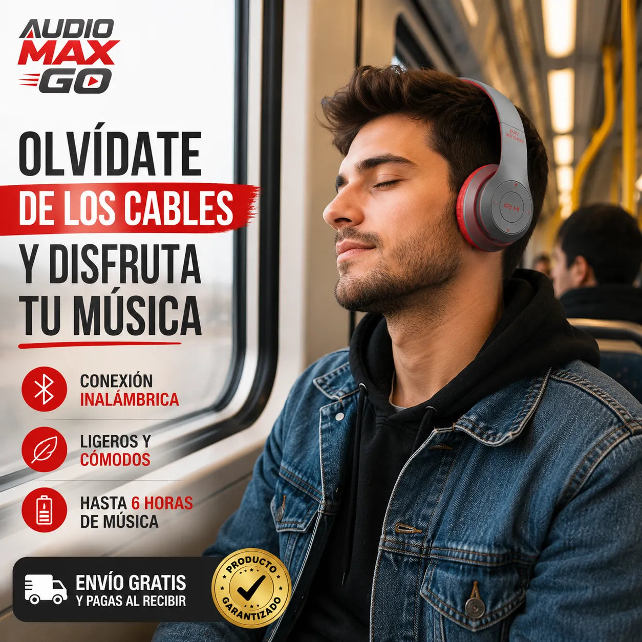 AUDÍFONOS AUDIO MAX p47   Escucha más horas con comodidad y libertad
