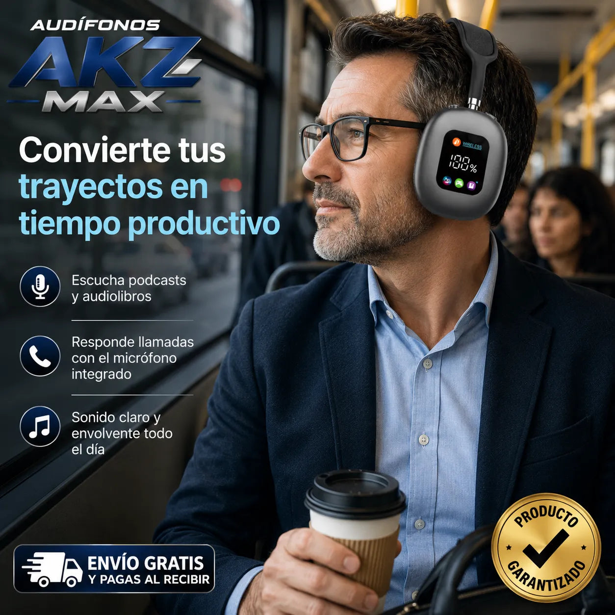 AUDIFONOS AKZ-MAX  Trabaja, llama y disfruta tu contenido donde estés