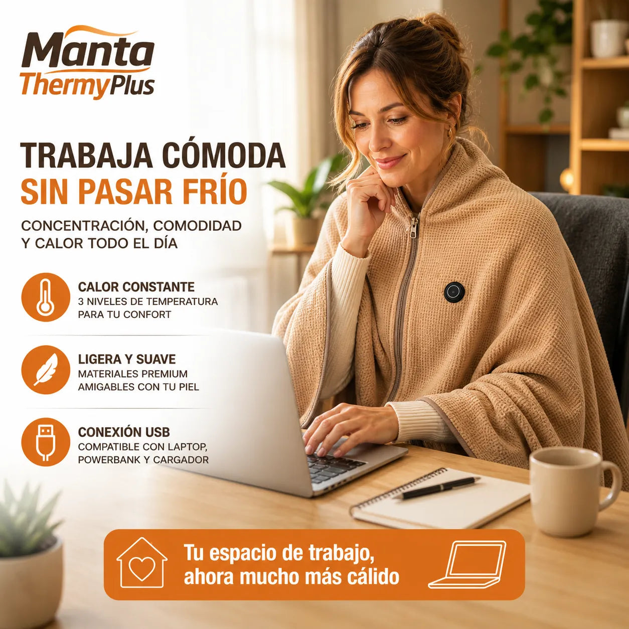 MANTA THERMY PLUS Calor inmediato y confort total donde estés