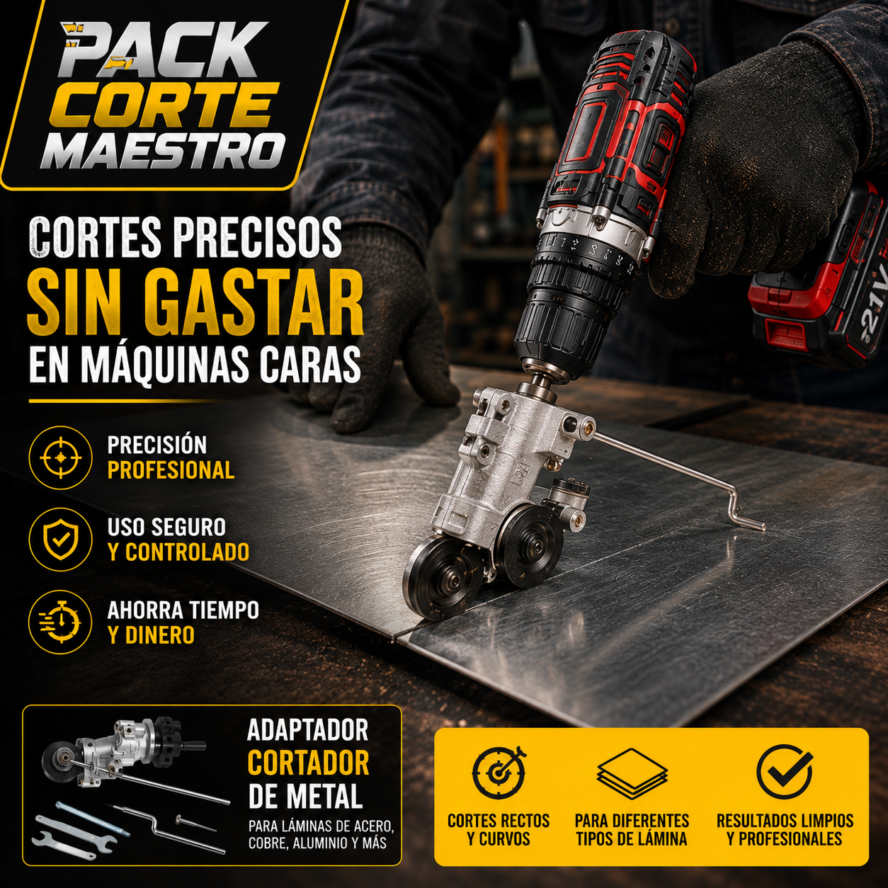PACK CORTE MAESTRO Convierte tu taladro en una estación de corte rápida y precisa