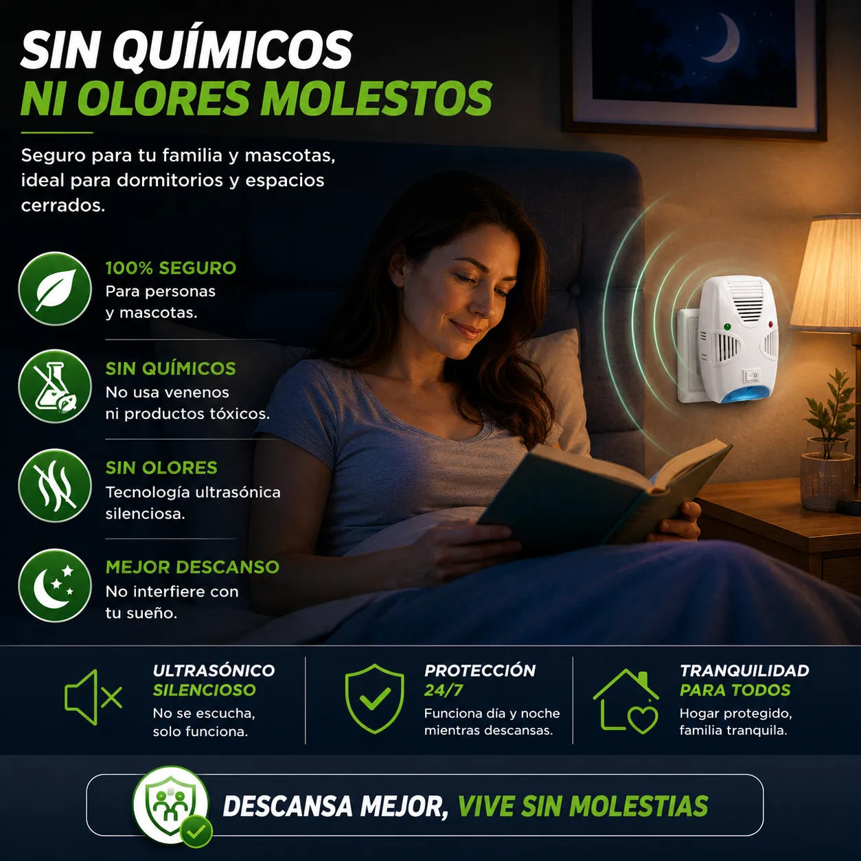 REPELENTE SLEEP GUARD ULTRA™ Duerme tranquilo sin molestias de plagas en casa