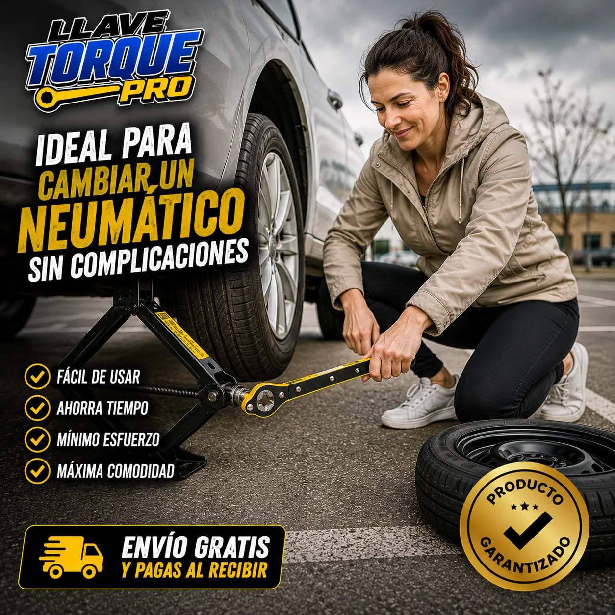 LLAVE TORQUE PRO   Convierte la gata hidráulica de tu auto en un sistema mucho más cómodo